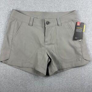 Under Armour Storm1 Shorts Womens 10 Gray Water Resistant Golf HeatGear Fitted